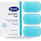 Dermisa Glycerin Bar with Soothing Aloe Vera, Gentle Hydrating Facial Cleanser and Moisturizing Body Soap for All Skin Types, 3.0 Oz, Pack of 3