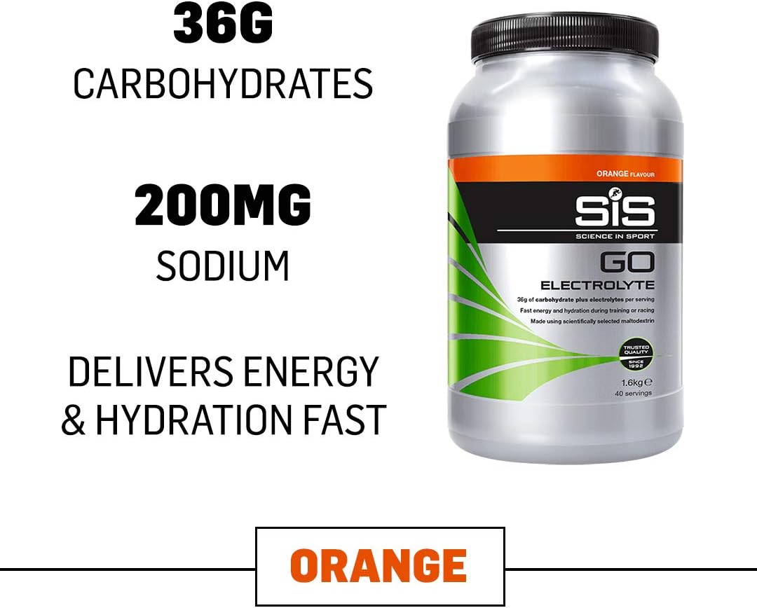 Science In Sport GO Electrolyte Powder Energy Drinks, High Carbohydrates and Sodium, Orange Flavour, 40 Servings Per 1.6kg - Image 3