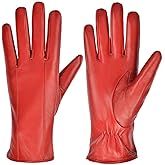MGGMOKAY Womens Leather Gloves Winter Warm Touchscreen Gloves with Cashmere Lined