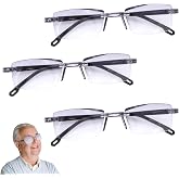 LUODAKA 3 Pcs Intelligent Dual Focus Glasses Suitable for Reading, Presbyopia Glasses for Women, Anti-Radiation Blue Light, Computer or Tv, Suitable for Men and Women (Grey)
