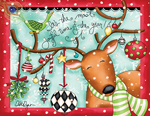 Lang Joyful Reindeer Boxed Christmas Card by LoriLynn Simms, 5.375 x 6.875, 18 Cards and 19 Envelopes (1004746)