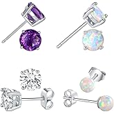925 Sterling Silver Stud Earrings Set for Women Men Multiple Ear Piercings Jewelry Gifts