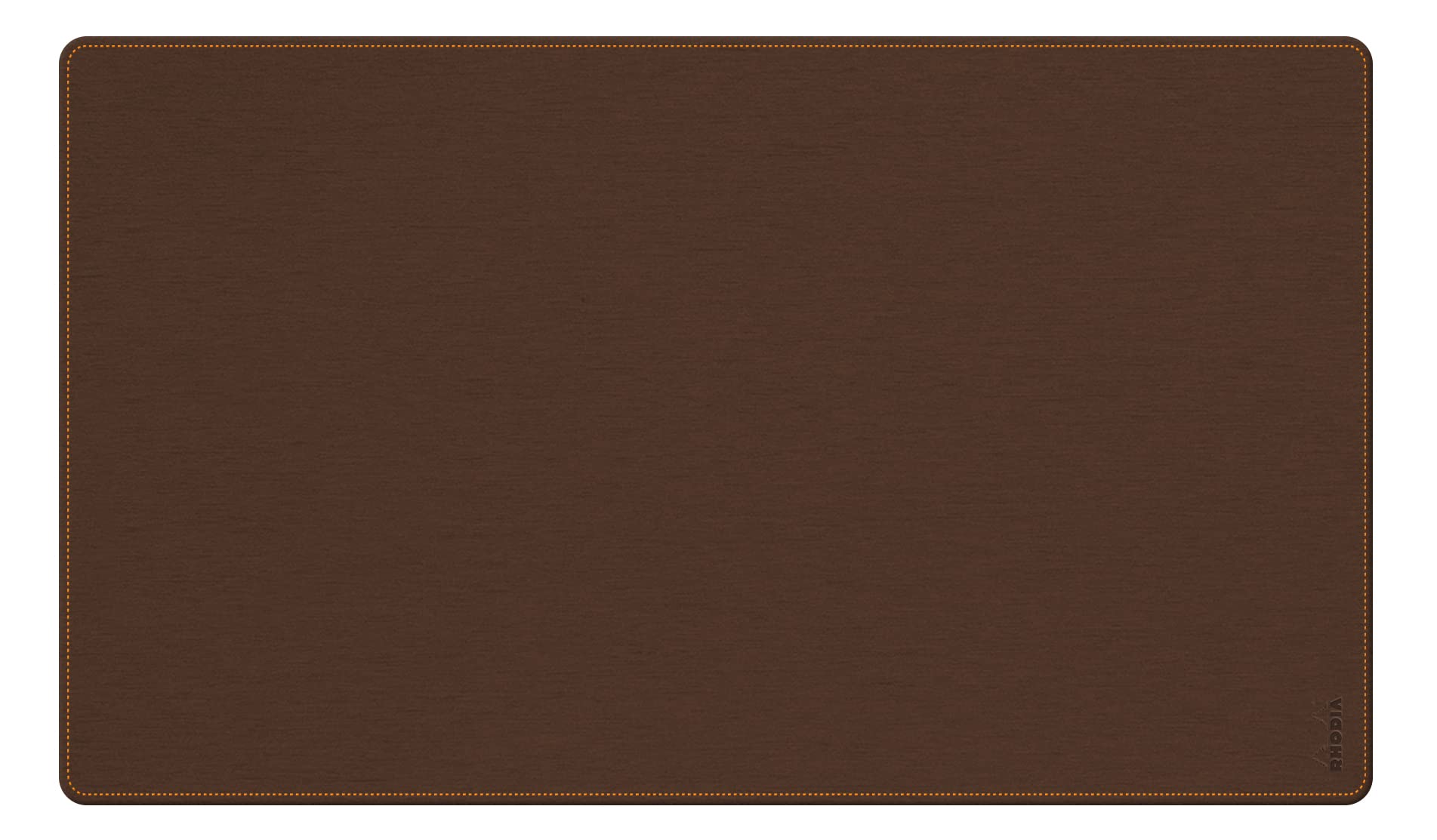 RHODIA 194309C - Bronze Soft Desk Pad - Size L (90x43 cm) - Italian Faux Leather - Orange Saddle Stitching - Rhodiarama Home Office Collection - Office Organization & Designer Storage — image 1