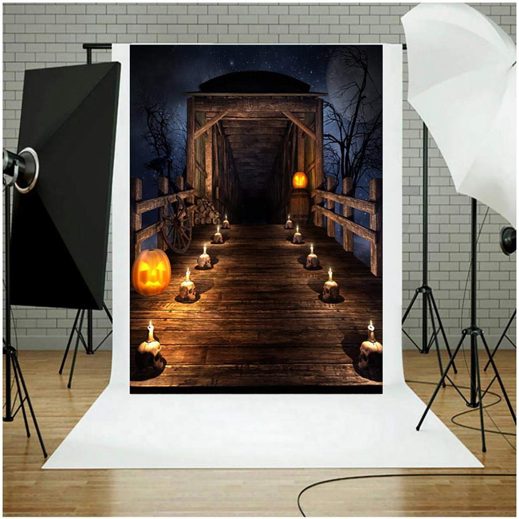lazinem Halloween Theme Terror Photo Backdrop Photography Props Backgrounds Cloth Backgrounds