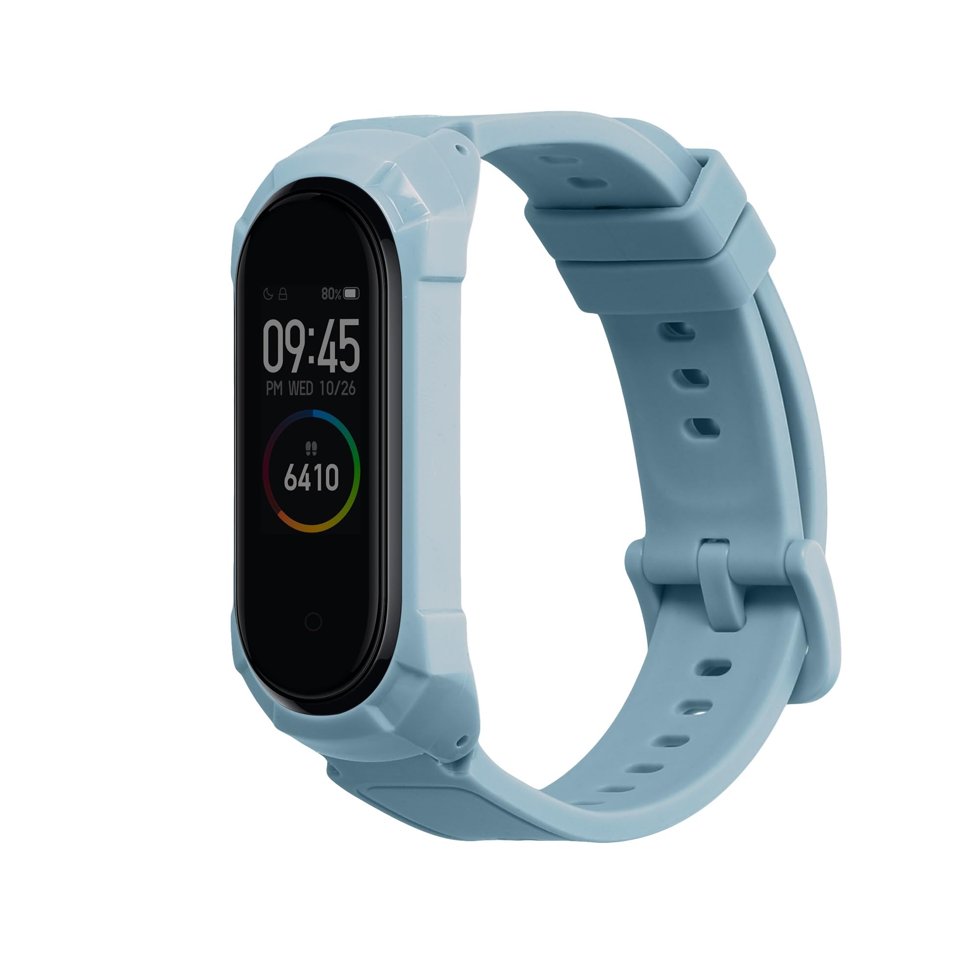 kwmobile Watch Band Compatible with Xiaomi Mi Band 6 / Band 5 / Band 4 - Strap Replacement Silicone Band - Light Blue
