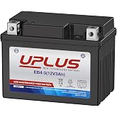 UPLUS YTX4L-BS AGM Motorcycle Battery EB4-3 12V 3Ah Maintenance Free | SLA Batteries Replacement for YT4L-BS, AGM12-4, LTX4L-BS, NTX4L-BS, CTX4L-BS, GTX4L-BS, FTX4L-BS