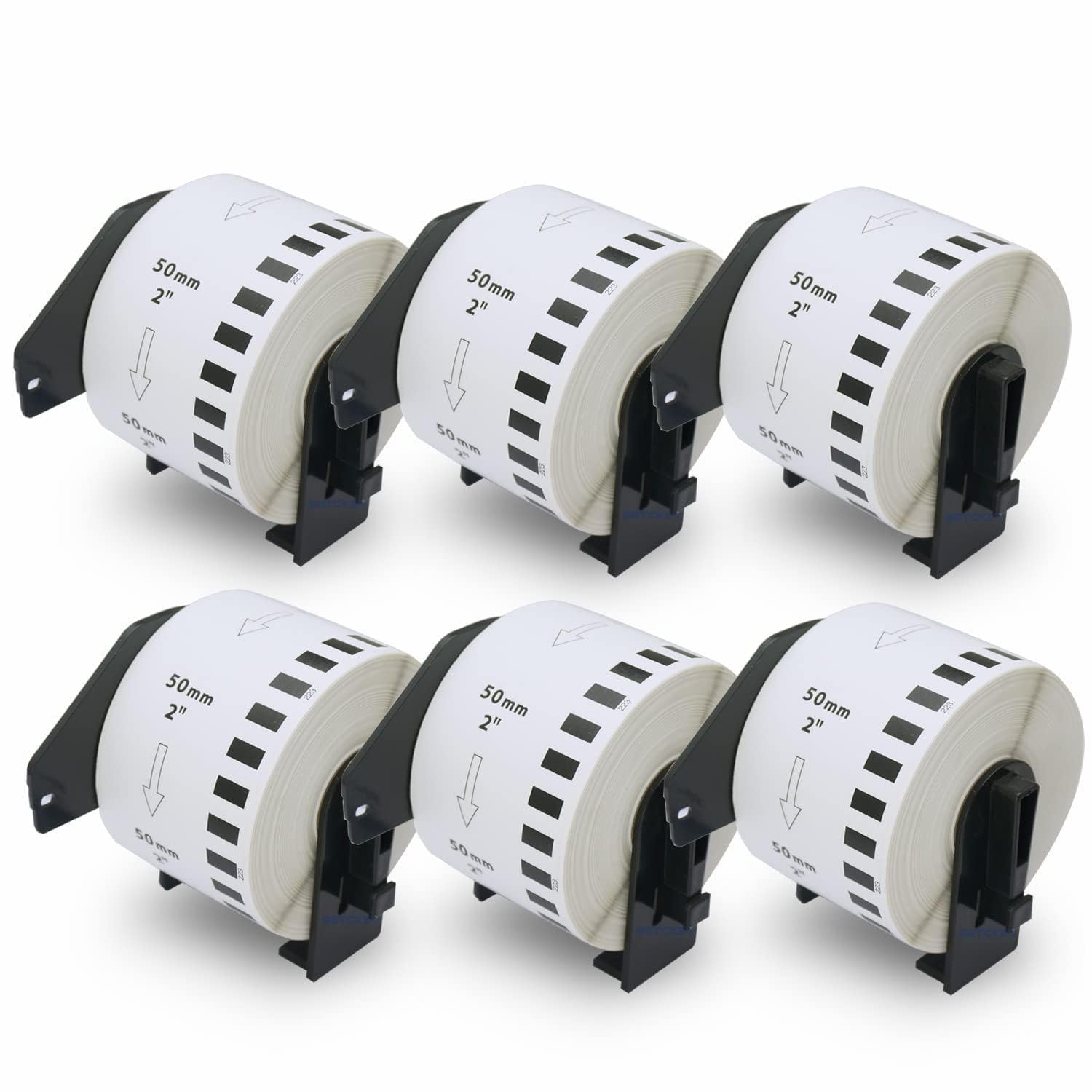 BETCKEY - 6 Rolls DK-22223 Labels, 50mm x 30.48m, 6 Continuous Paper Labels Compatible with Brother QL Label Printers