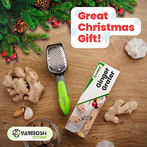 Yarmoshi lemon zester Ginger Grater for Garlic, Nutmeg, Chocolate, Lemon Zest and More. Stainless Steel Blade. Ergonomic Penguin Handle with Non-Slip Rubber Coating for Easy Grip. Dishwasher Safe