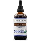 Secrets of the Tribe Garlic USDA Organic | Alcohol-Free Extract, High-Potency Herbal Drops | Made from 100% Certified Organic Allium Sativum Dried Bulb (4 oz)