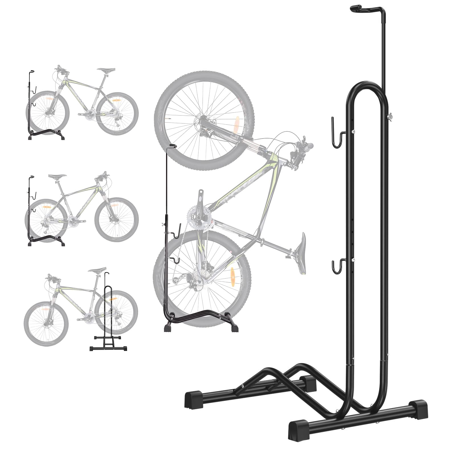 Kegoupdys Bike Stand Freestanding Bicycle Stand Space Saving Vertical Bike Storage for Mountain/Road/Kids Bike. Bicycle Floor Parking for Indoor/Outdoor. Bike Rack for Maintenance. (3 IN 1)