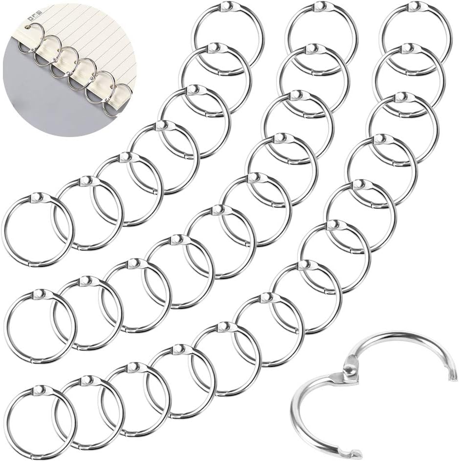 120 Pieces Binder Rings, 25mm Metal Book Rings Loose Leaf Binder Rings