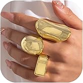 Long tiantian Chunky Gold Rings Stackable Rings for Women Dainty Gold Chunky Stacking Statement Ring Set Open Adjustable Jewelry Trendy Stuff