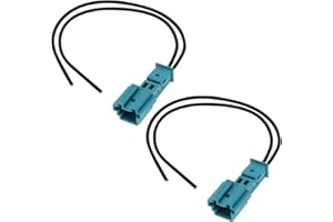 eMagTech 2Pcs 2 Pin Male Repair Cable Replacement 61132360043 61136925634 Compatible with BMW 2 Pin Cable Set Connector Car Accessories
