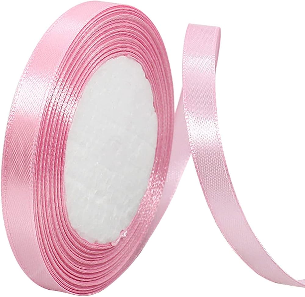 ZHIHUI Pink Satin Ribbon 10mm 22m Wedding Craft Gift Wrapping