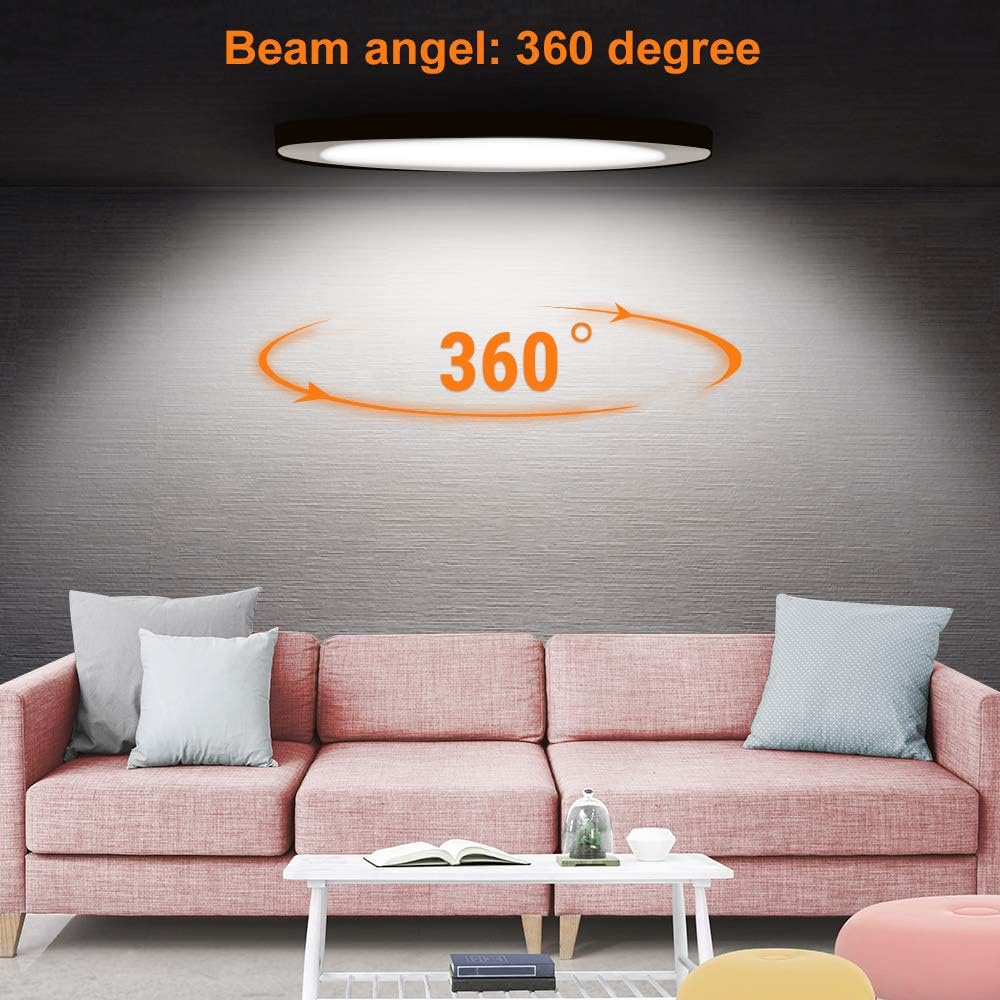 Youtob LED Flush Mount Ceiling Light, 15W 100 Watt Equivalent, 1200lm Brushed Silver Round Lighting Fixture for Closets, Kitchens, Stairwells, Basements, Bedrooms, Washrooms (Cool White 4000K) - - 