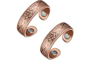 BioMag Magnetic Ring for Women, Copper Ring for Mom Fingers Thumb Solid Pure Copper Adjustable Fingers Thumb Ring Jewelry Gift