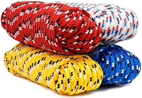 1 Utility Outdoor Braided Multi Purpose Sort Rope 20 Ft x 3/8" Assorted Color