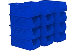 Akro-Mils 30224 AkroBins Plastic Storage Bins, Space-Saving Stackable Bins for Garage, Pantry, Craft Organization, 11" L x 4"