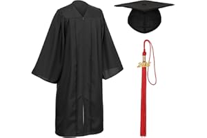 D DODOU Unisex Matte Graduation Cap and Gown Tassel Package for High School and Bachelor