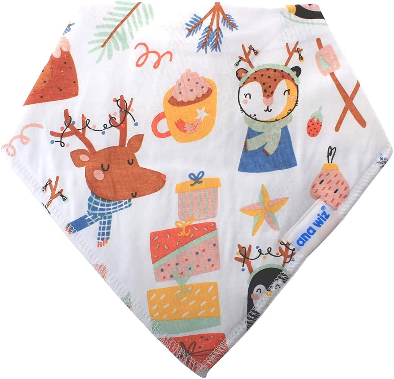 Premium Baby Bandana Bibs, 100% Organic Cotton, Set of 5 Unique Designs (Festive Set)