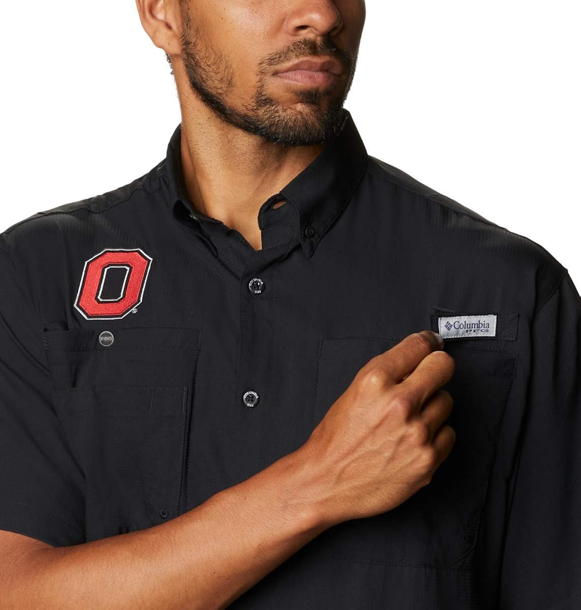 NCAA Ohio State Buckeyes Men's Tamiami Short Sleeve Shirt, XX-Large, OS - Black : Clothing