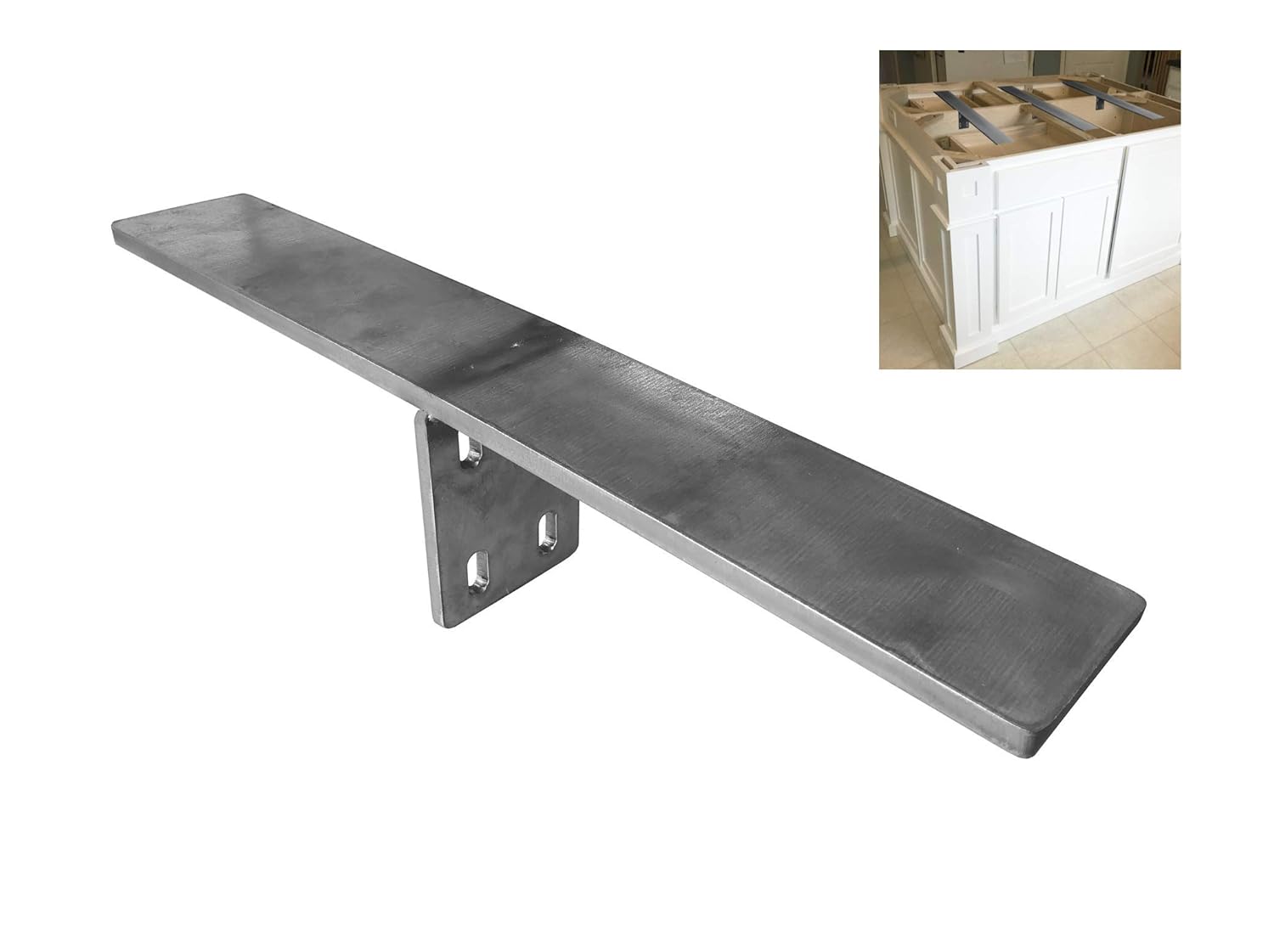 T Mount Countertop Bracket, Heavy Duty Contractor Grade 3" Wide 3/8" Thick