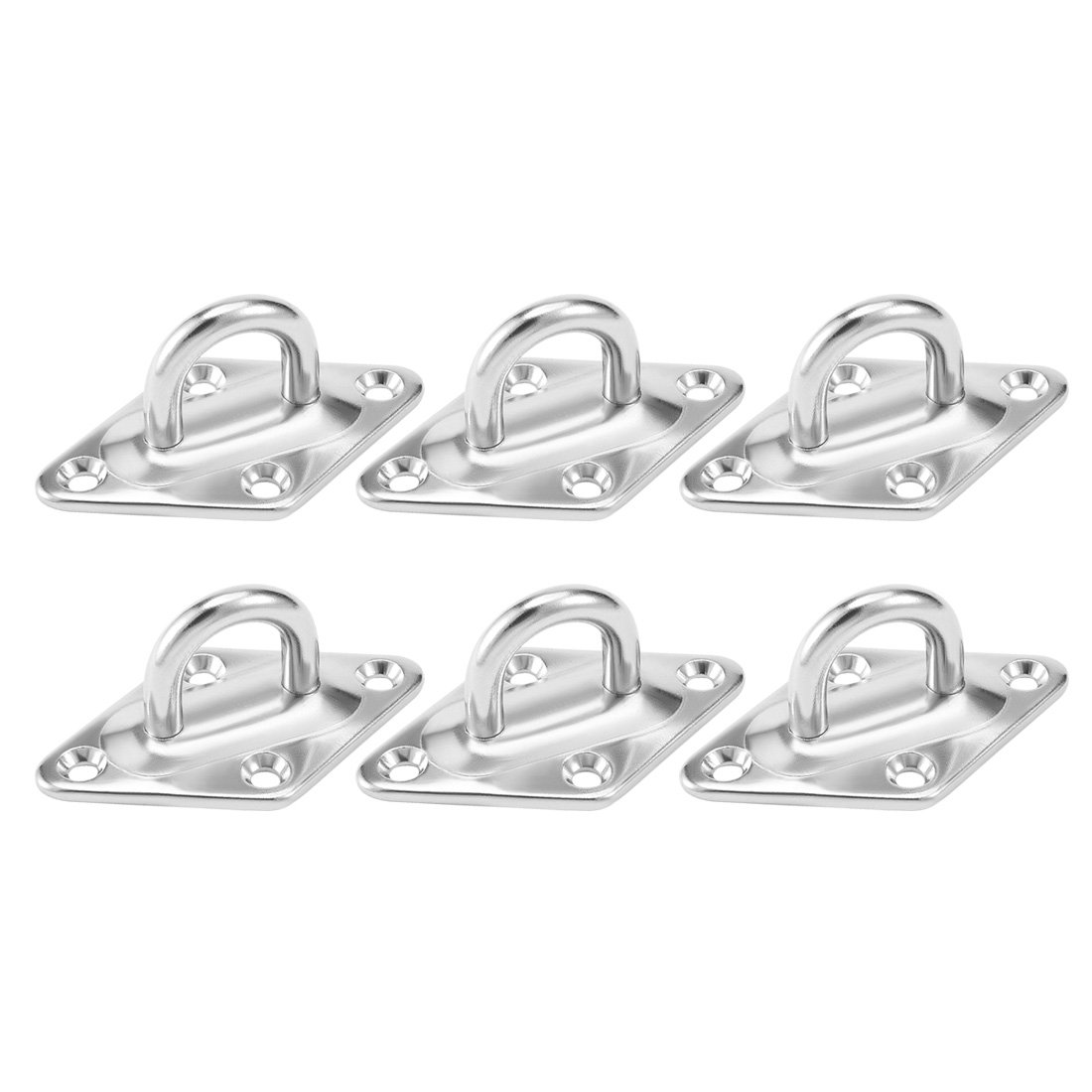 Sourcingmap 316 Stainless Steel 6mm Thick Ring Sail Shade Diamond Pad Eye Boat Rigging 6pcs