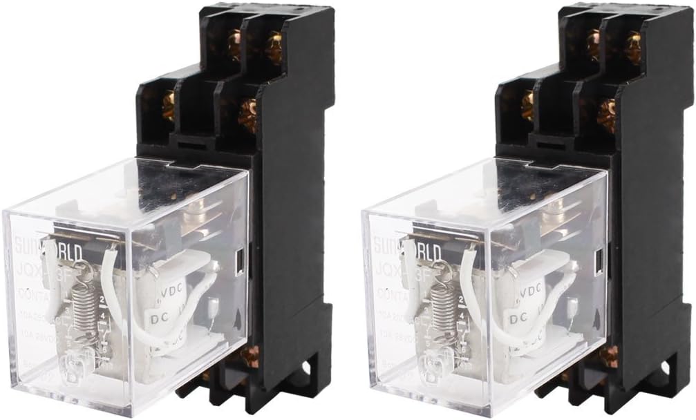 Uxcell 2pcs Jqx 13f Dc12v Coil Dpdt 8pin Power Electromagnetic Relay W Socket