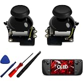 Tighter Hall Effect Joystick for Steam Deck OLED, Electromagnetic Thumbsticks Replacement with Capacitive Touch, Stream Deck Accessories for FPS Games, Pre-Soldered with Joystick Cap (1 Pair)