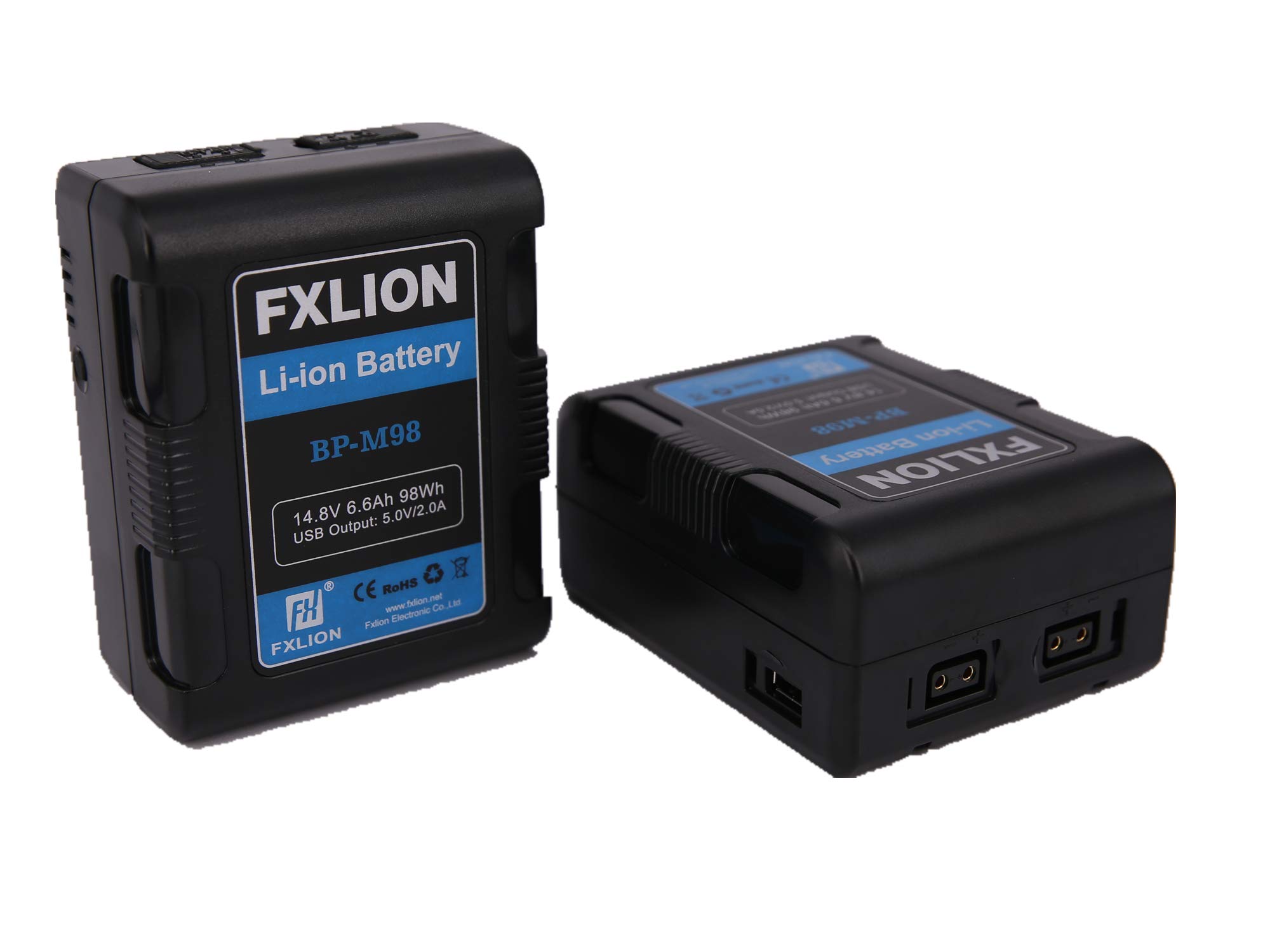 FXLION Square V mount battery,14.8V,6.6Ah/98Wh, with two D-tap