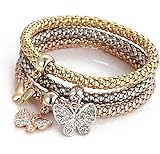 Unique Women's Butterfly Diamond Chain Bracelet & Bangle