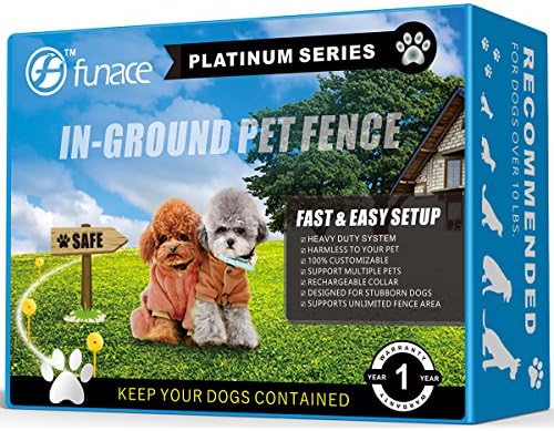 Invisible InGround Dog Fence System (Platinum) - Electric Underground Wired Pet Containment Kit - Waterproof &amp; Rechargeable - For SM to XL Dogs over 10 LBS - 3 Modes: Vibration &amp; Lo/Hi Shock (2 Dogs)