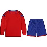 M2C Boys Long Sleeve Soccer Goalie Jersey Set Sports Outfit Lightweight Top and Shorts