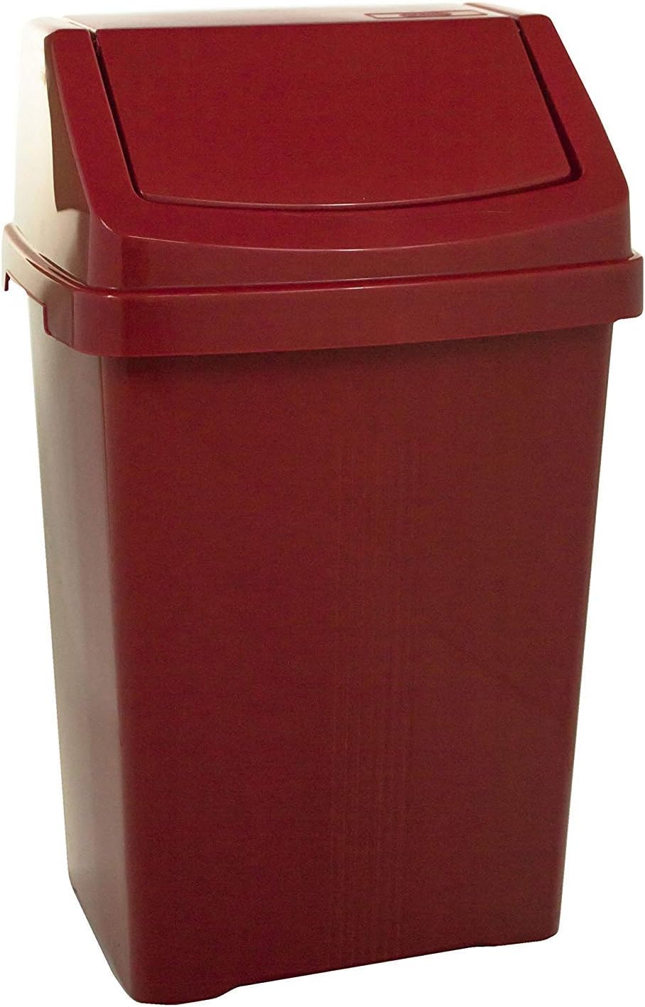 Wham High Grade Plastic Chilli Red Flip Top Waste Rubbish Kitchen Bin