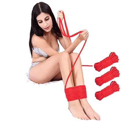 3x 10m Bondageseil Bondage Seil Fesselseil SM Spielzeug Fesselspiele BDSM Seil Bondage Requisite (Rot)