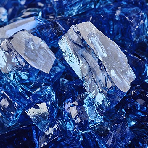 Deep Sea Blue - Fire Glass for Indoor and Outdoor Fire Pits or Fireplaces | 10 Pounds | 1/2 Inch, Reflective - Thumbnail 7