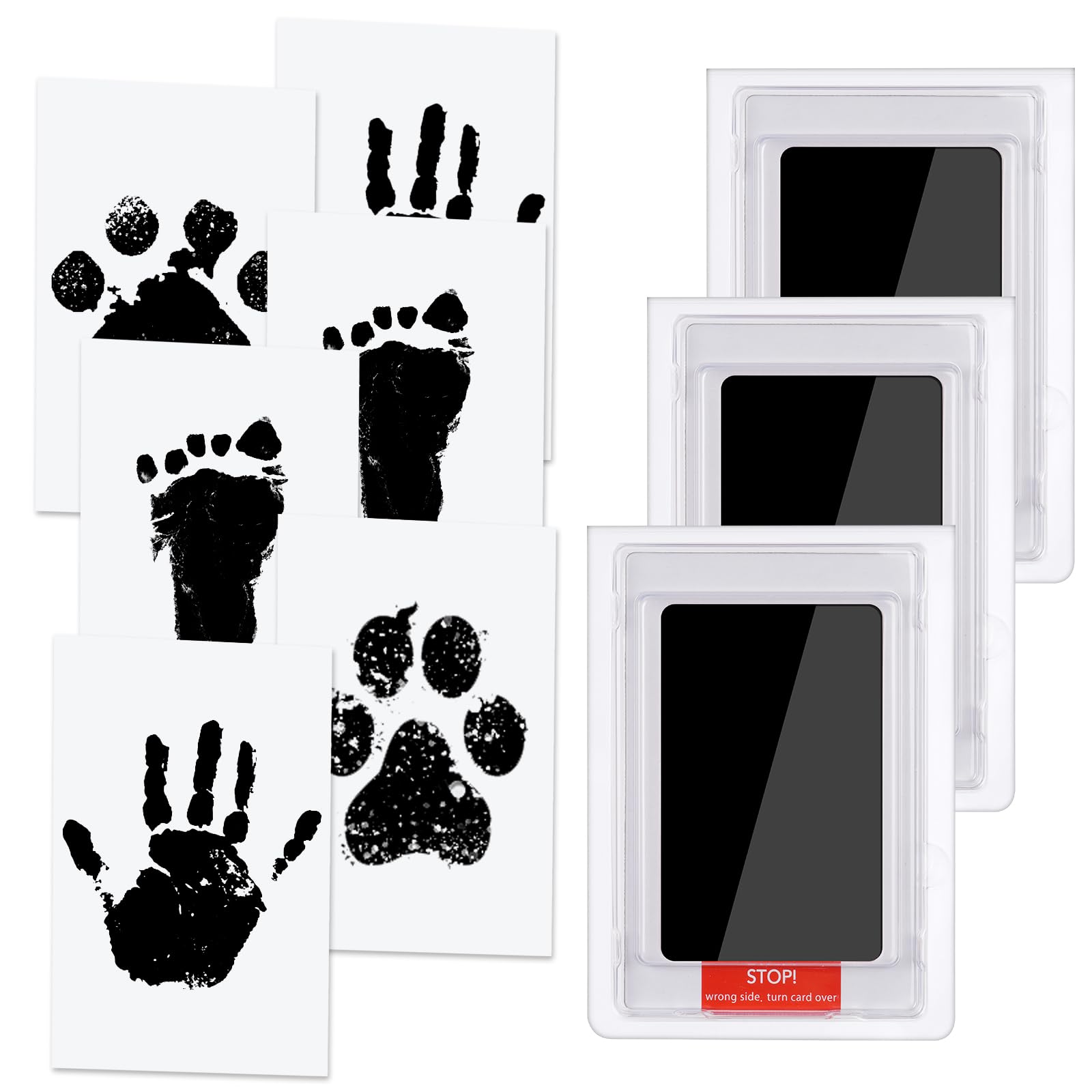 Vicloon Baby Hand & Footprint Kit - Ink & Inkless Paw Print Kits for Dogs & Pets (Black)