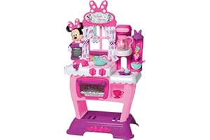 Disney Junior Minnie Mouse Happy Helpers Brunch Cafe, Play Kitchen Set for Kids, Officially Licensed Kids Toys for Ages 3 Up, Amazon Exclusive