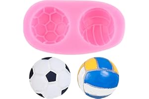 YIHUOMOLDS Balls Cake Decorating Silicone Molds Football Fondant Molds Volleyball Chocolate Mold for Cake Decoration Cupcake 