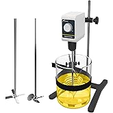 LAB FISH Overhead Stirrer(OS-5E) 10L Capacity 200-1200 RPM Knob Control Variable Speed Mixer Handles High Viscosity Liquids for Chemical/Reagents/Paints
