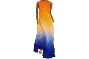 Gemkonsey Summer Long Maxi Dress for Women Sleeveless Casual Dress With Pockets Ladies Irregular Flowy Vestidos Beach Dresses