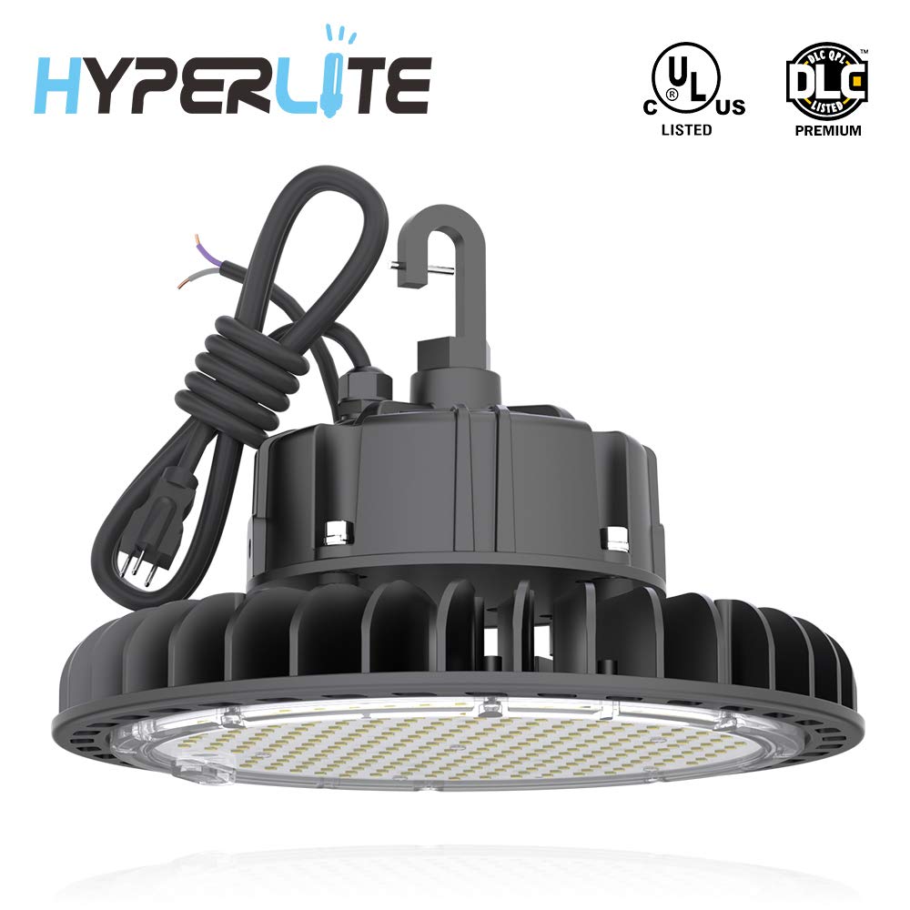 Hyperlite LED High Bay Light 150W 21,000lm 5000K 1-10V Dimmable UL/DLC Approved US Hook 5' Cable Alternative to 650W MH/HPS