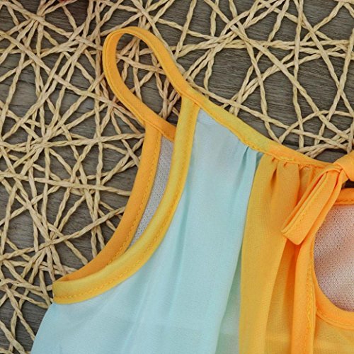 Fabal Summer Girls Beach Rainbow Dress Girls Sleeveless Sling Perform Party Dress (5T, Multicolor)