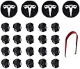 RSZX Tesla Model 3 Y S X Wheel Cap Kit Center Cap Lug Nut Cover (4 Hub Center Cap + 20 Lug Nut Cover) White Tesla Accessories