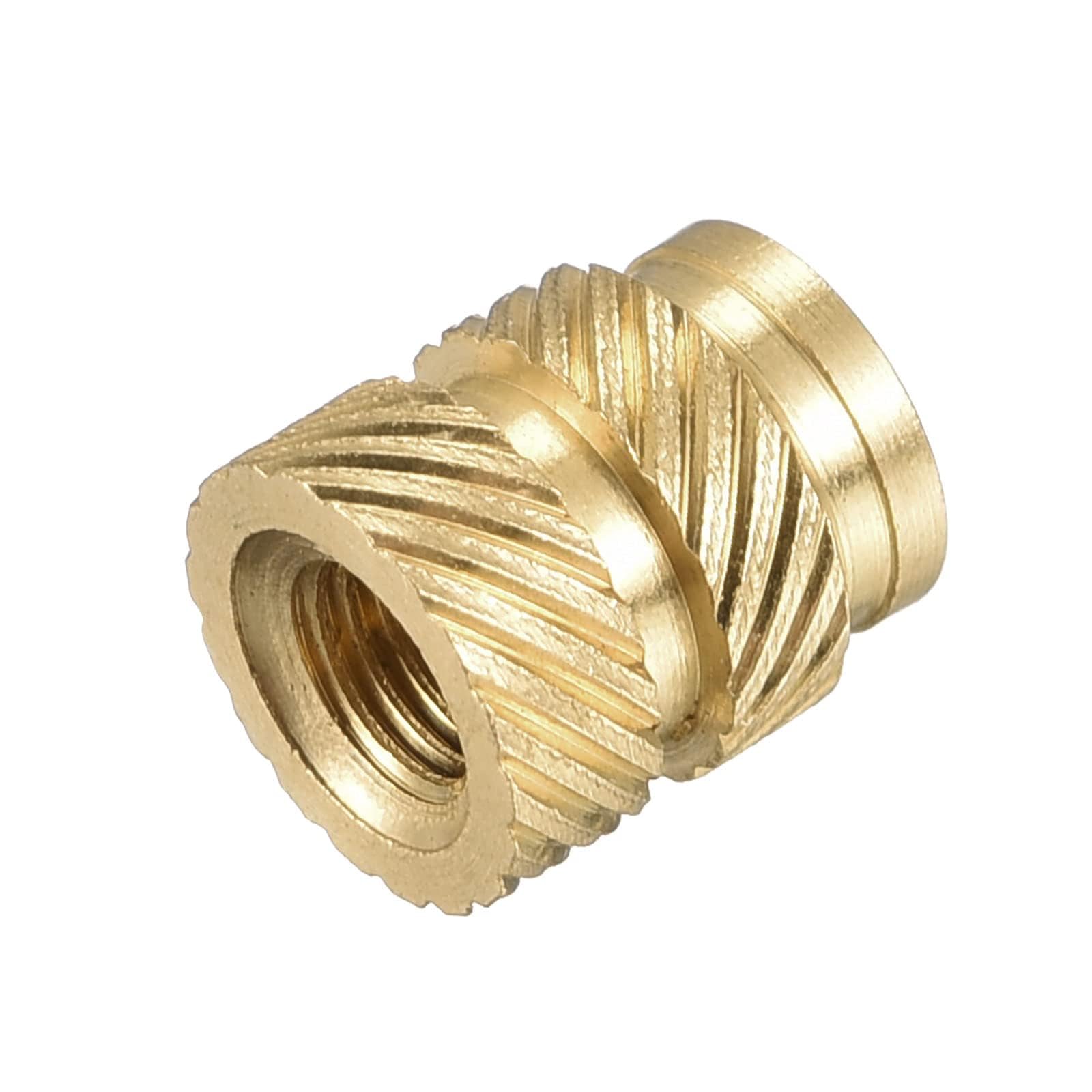 TOP-VIGOR 120Pcs M3 Threaded Knurled Insert Nuts, M3 x 5.7mm x 4.6mm OD 3D Printing Brass Nuts, Female Threaded Inserts Brass Heat Set Insert Embedment Nut for 3D Printing