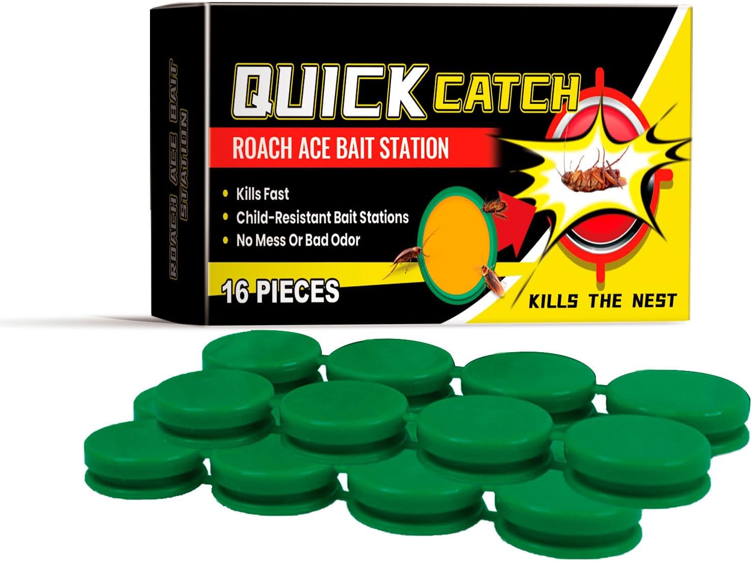 Cockroach Bait Station Corn Starch and Vegetable Oil, Long-Lasting, Odourless, Safe for Families (1)
