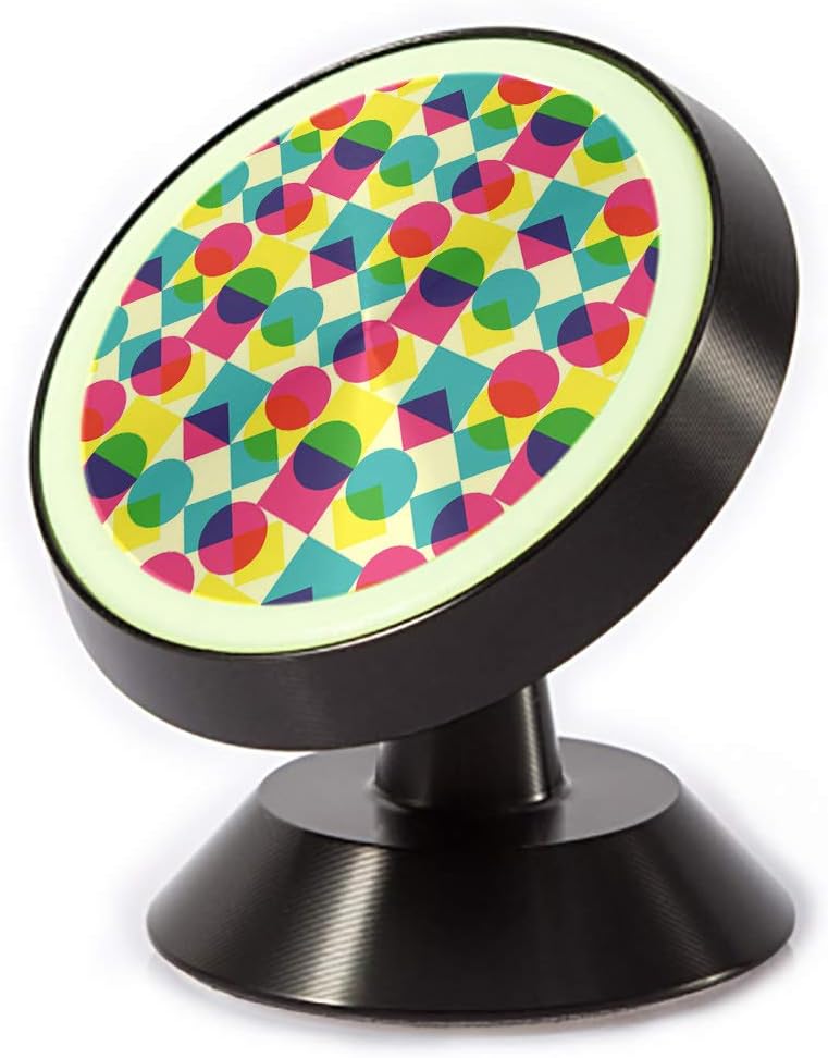 Tinmun Magnetic Phone Car Mount, Mid Century Pop Geometry Modern Universal Car Phone Holder for Dashboard