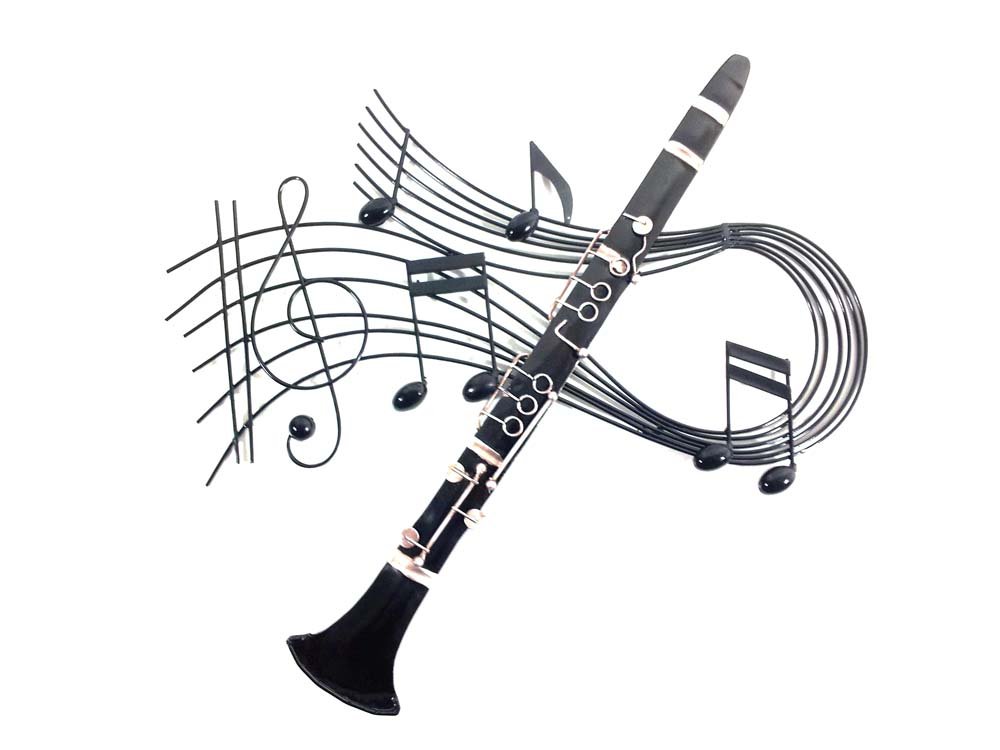 SK Style New Contemporary Metal Wall Art Picture Or Sculpture – Clarinet Music Swirl