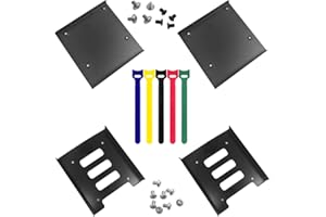 4 Pack SSD Mounting Bracket Kit 2.5" to 3.5" Drive Bay, findTop Metal Mounting Bracket Adapter Hard Drive Holder with 10 Asso