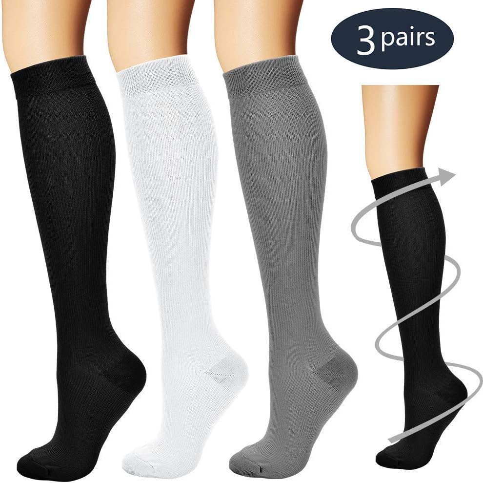 Graduated Compression Socks for Men & Women,Compression Socks 20-30 mmHg for Crossfit,Maternity, Athletics, Travel, Nurses -Boost Stamina, Circulation & Recovery (L/XL)